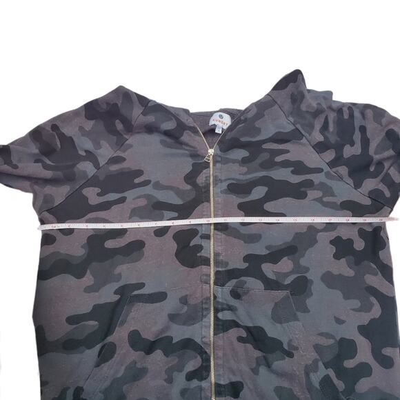 Sundry Camo Zip Up Hoodie Light Dark Grey Print Size 2 Medium Sweatshirt Comfy - Picture 8 of 15